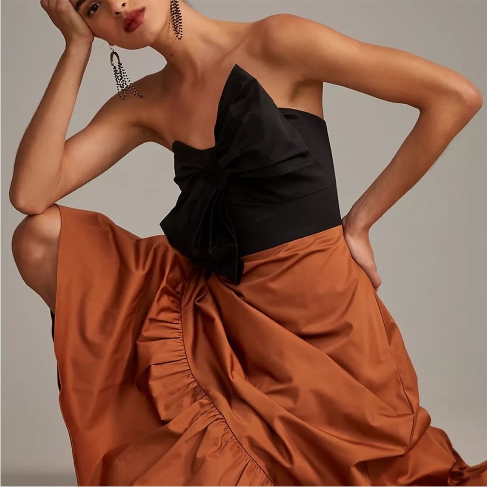 Anthropologie Hutch Hutch Bow-Tie Maxi Dress in Colorblock - Picture 8 of 11
